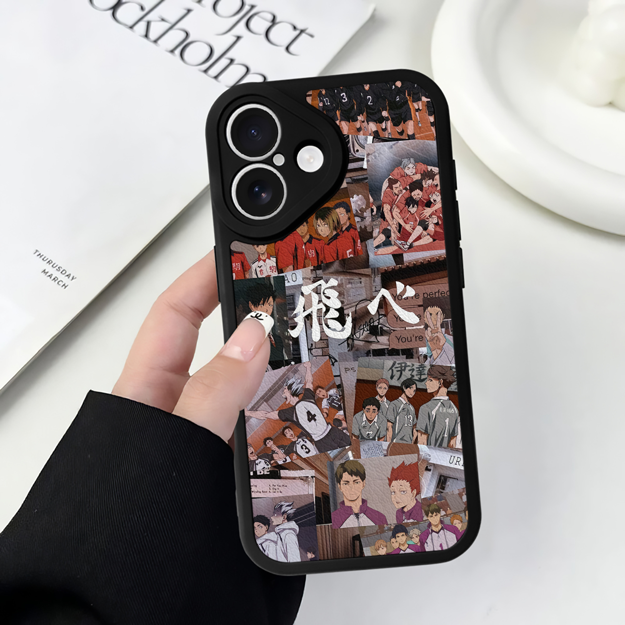 （画像用） ハイキュー!! Haikyu!! 【iPhone 16シリーズ対応】シリコンスマホケース（レザー調） 材質：シリコン